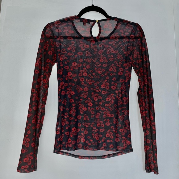 Dynamite Sheer mesh floral long sleeve top - Picture 3 of 5